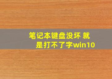 笔记本键盘没坏 就是打不了字win10